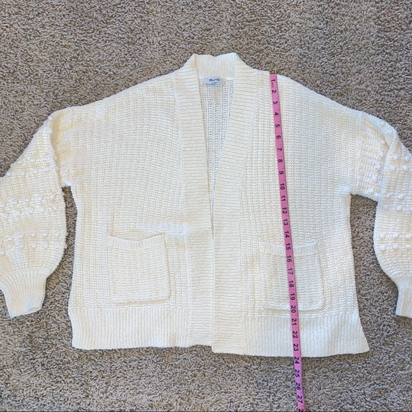 Madewell Bobble Cardigan Sweater Bright Ivory Size Medium - Picture 11 of 11